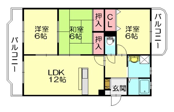 グランデージ空港南の物件間取画像